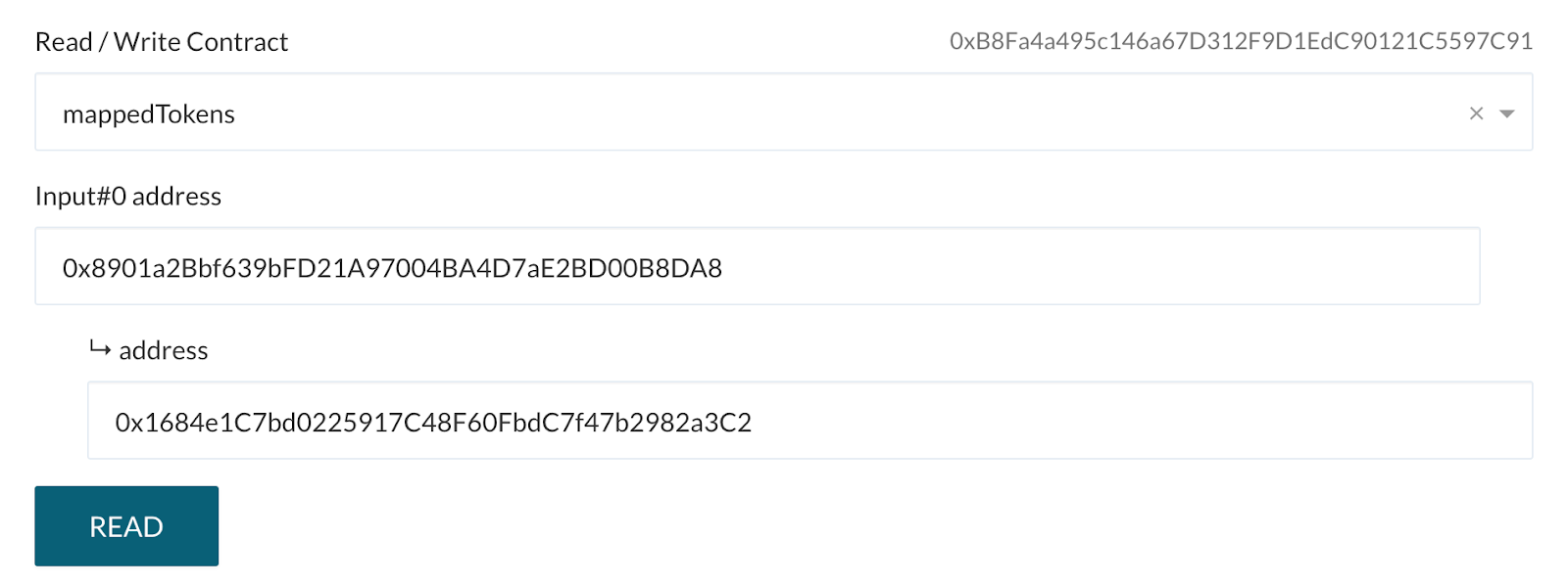 Contract Mapped Tokens "Contract Mapped Tokens"
